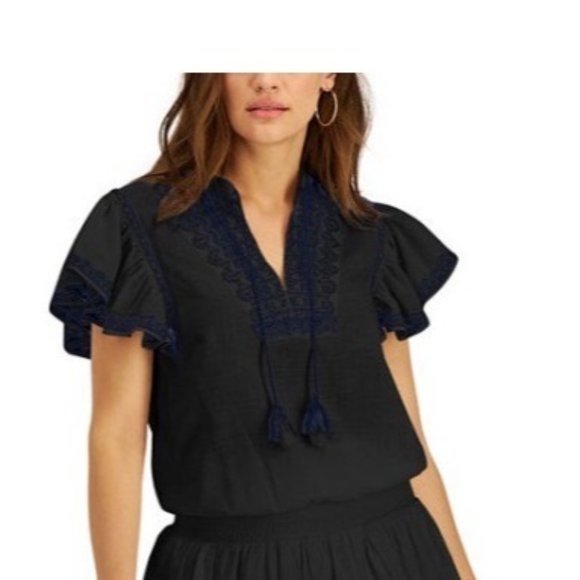 INC Embroidered Peasant Top Size XXL - Picture 1 of 3